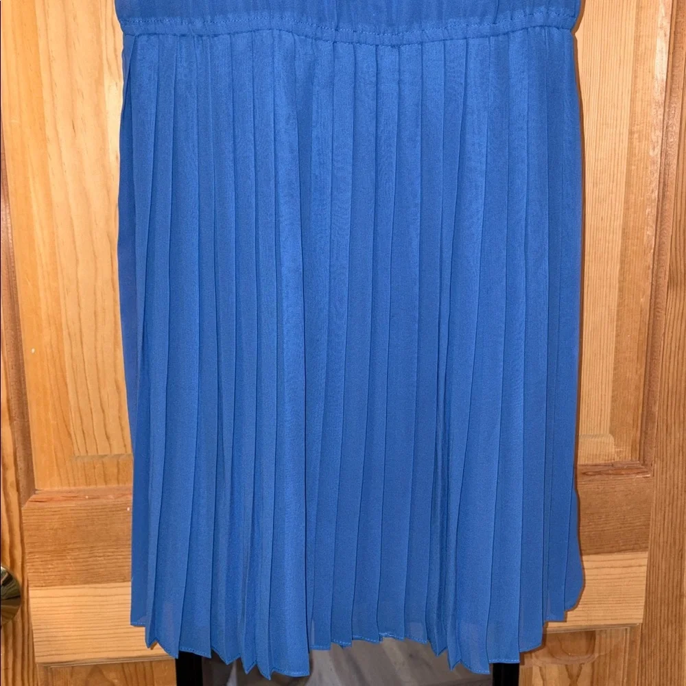 American Eagle Outfitters Sleeveless Pleated Blue Mini Dress Sz S